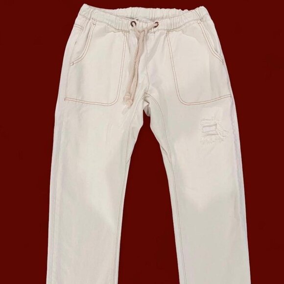 Free People x OneTeaspoon Shabbies Cream Cotton Cargo Pants | Size M Clean + Pr - Picture 5 of 7